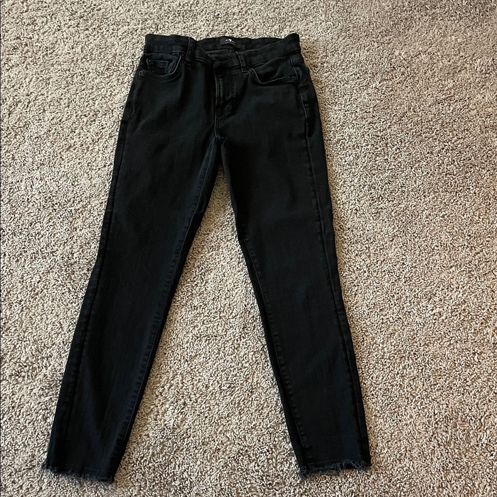 7 For All Mankind Women's Jet Black Skinny Jeans
